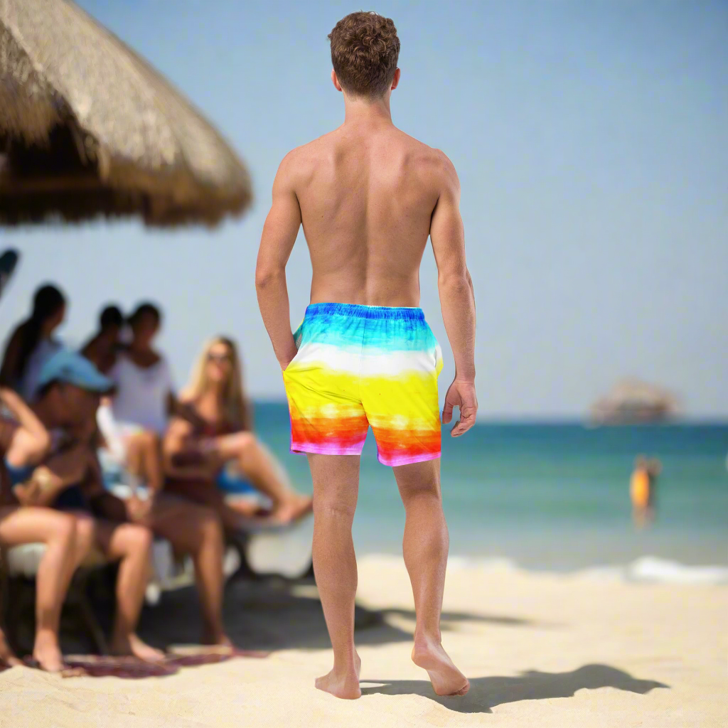 URCHIN Mens Swimwear. 'SUNRISE BEACH' Unisex Recycled Swim Trunks. Choice of Sizes.