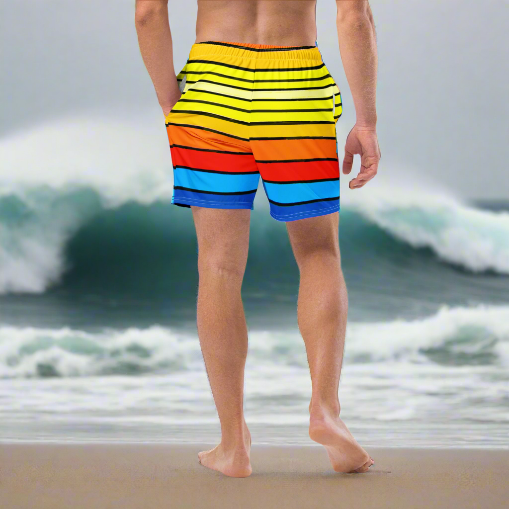 URCHIN Men's Swimwear. 'SUNRISE' Unisex Recycled Swim Board Shorts. Choice of Sizes.
