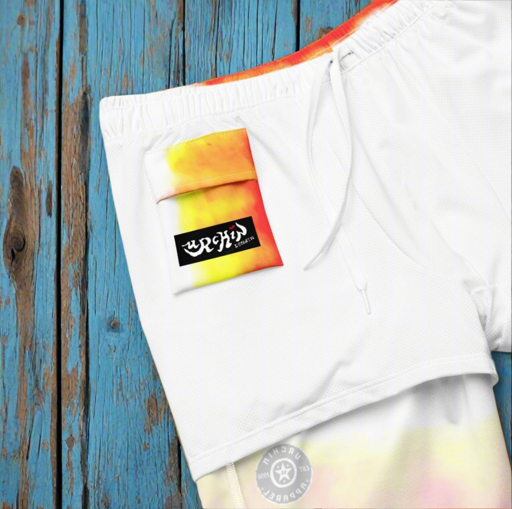 URCHIN Men's Swimwear. 'FLAME' Recycled Swim Board Shorts. Choice of Sizes.