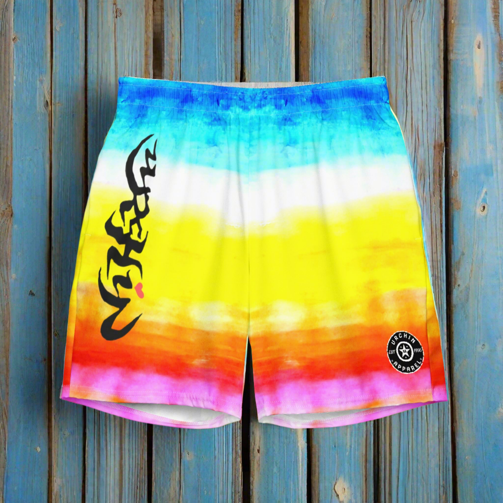 URCHIN Mens Swimwear. 'SUNRISE BEACH' Unisex Recycled Swim Trunks. Choice of Sizes.