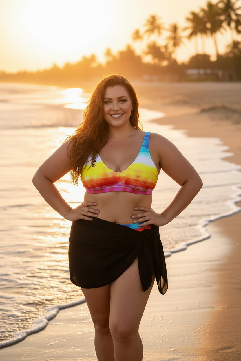 URCHIN Clothes & Swimwear. 'SUNRISE BEACH' Recycled high-waisted bikini. Choice of Sizes.