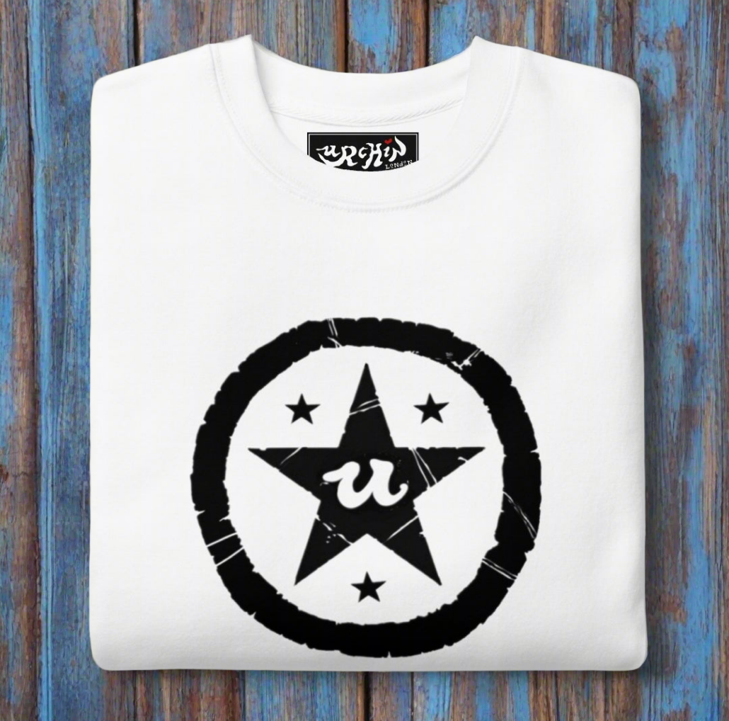 URCHIN Clothes 'U STAR' Black Logo. Premium Cotton Sweatshirt. Choice of Colours. Unisex.
