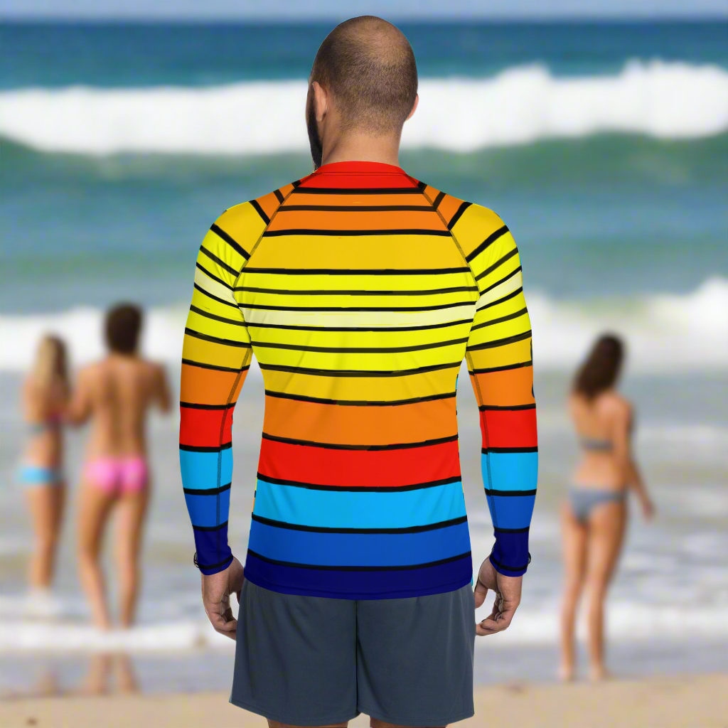 URCHIN Men's Swimwear. 'SUNRISE' Rash Guard. Choice of Sizes.