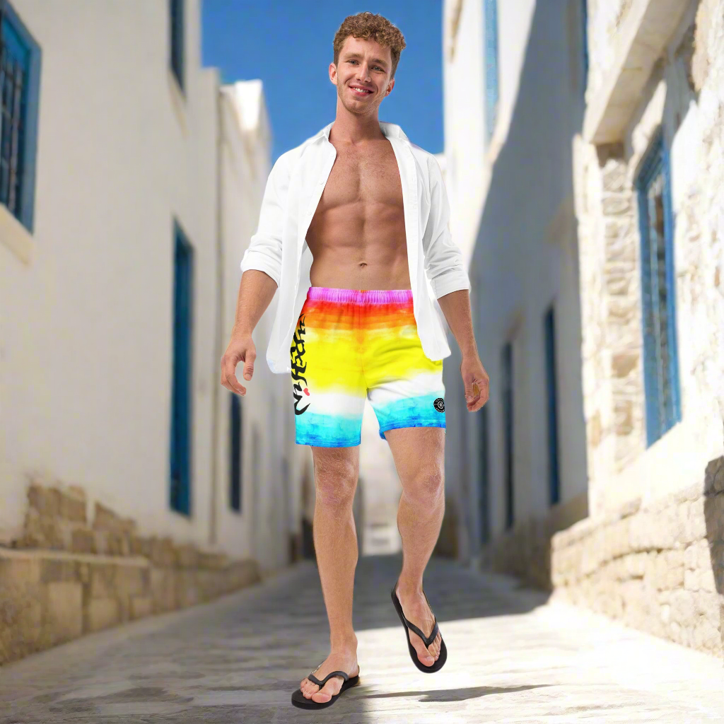 URCHIN Swimwear. 'SUNSET BEACH' Unisex Recycled Swim Trunks. Choice of Sizes.