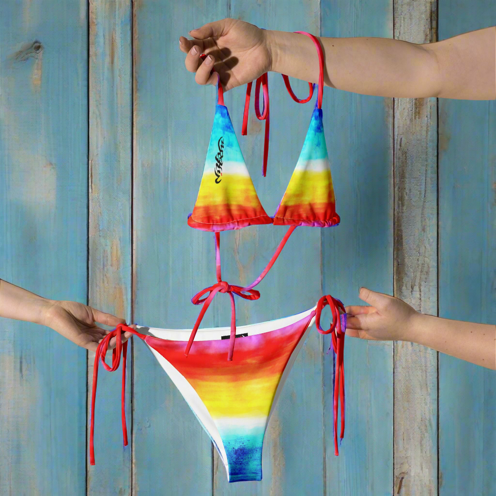 URCHIN Clothes & Swimwear. 'SUNRISE BEACH' recycled string bikini. Choice of Sizes.
