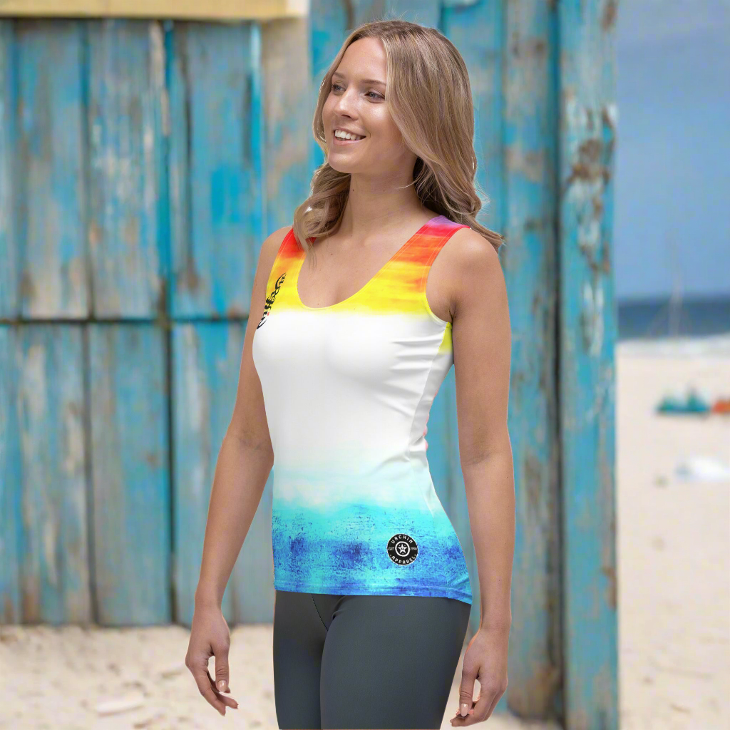 URCHIN Clothes & Swimwear. 'SUNSET BEACH' Womens Tank Top. Choice of Sizes.