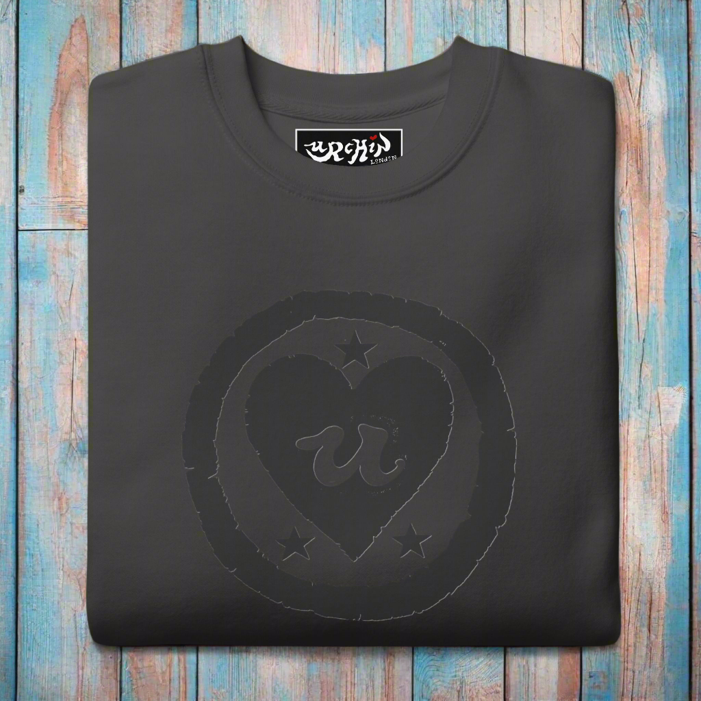URCHIN Clothes 'LOVE U' Black Logo. Premium Cotton Sweatshirt. Choice of Colours. Unisex.