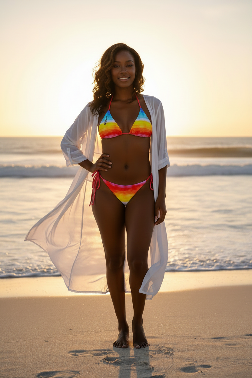 URCHIN 'SUNRISE BEACH' recycled string bikini.