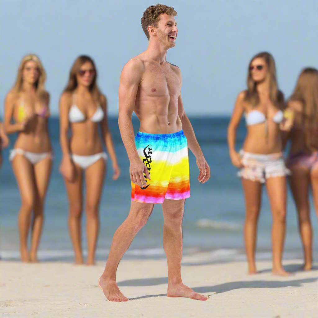 URCHIN Mens Swimwear. 'SUNRISE BEACH' Unisex Recycled Swim Trunks. Choice of Sizes.