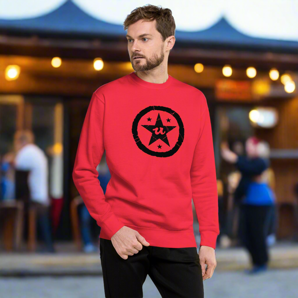 URCHIN Clothes 'U STAR' Black Logo. Premium Cotton Sweatshirt. Choice of Colours. Unisex.