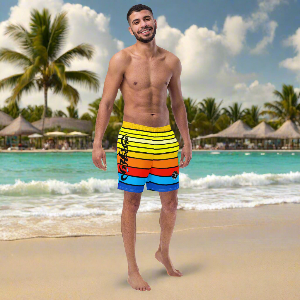 URCHIN Men's Swimwear. 'SUNRISE' Unisex Recycled Swim Board Shorts. Choice of Sizes.