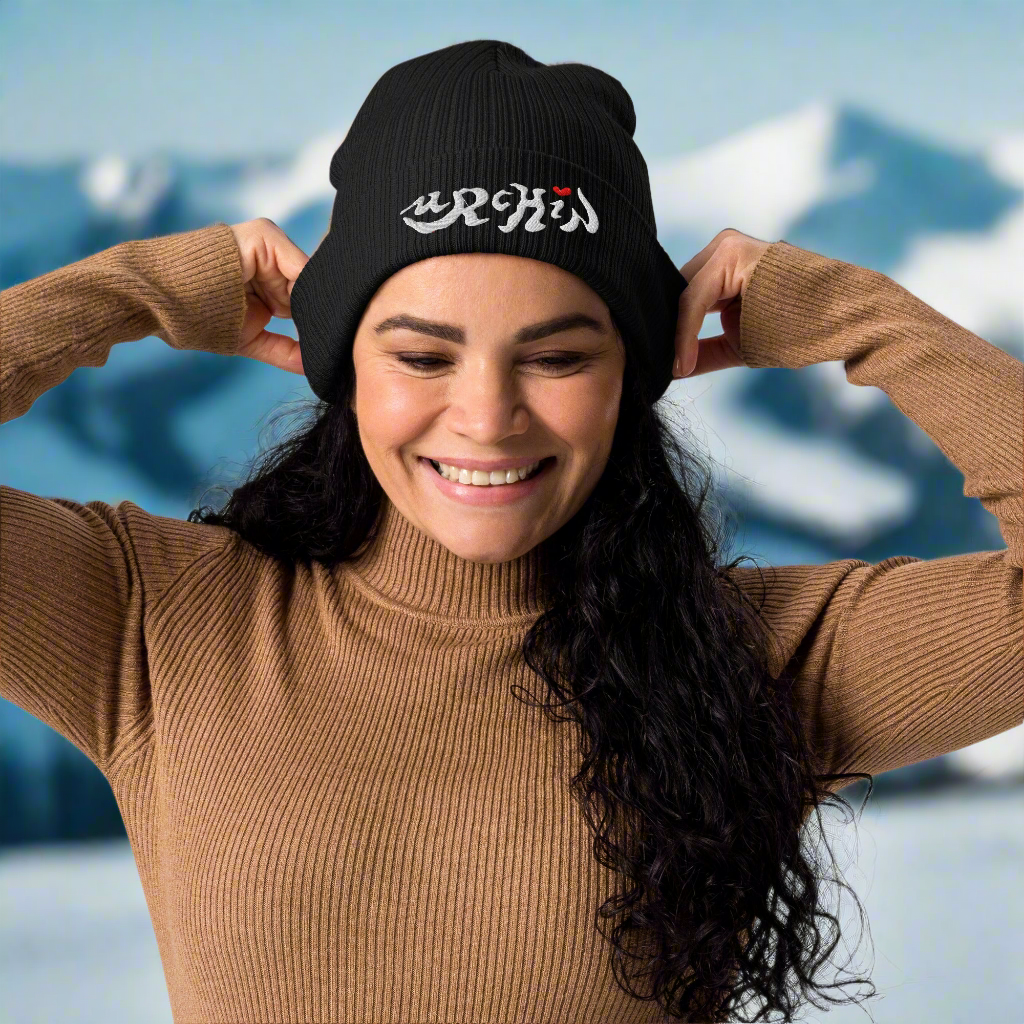 URCHIN Headwear. Urchin Logo, Organic Cotton Ribbed Beanie. Seven colours option. One Size.