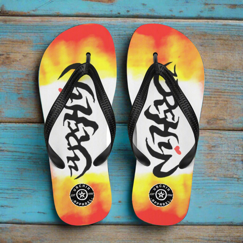 URCHIN Footwear. 'FLAME' Unisex Flip-Flops. Choice of Sizes.