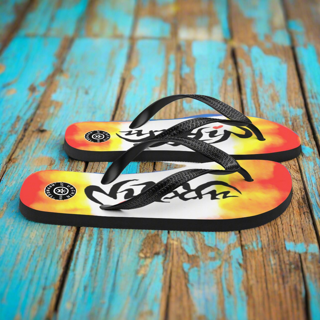 URCHIN Footwear. 'FLAME' Unisex Flip-Flops. Choice of Sizes.