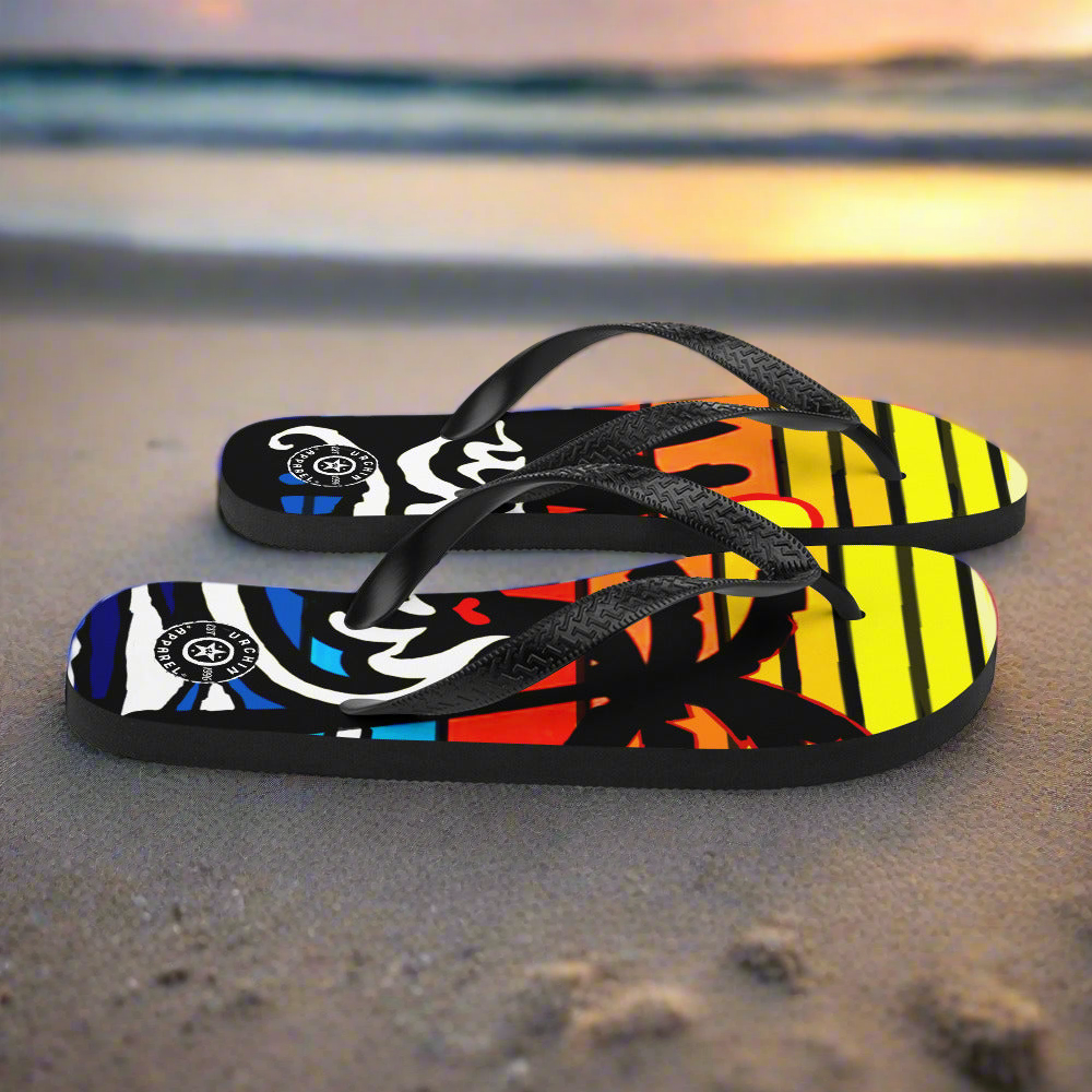 URCHIN Footwear.  'SURFER SUNRISE' Flip-Flops. Choice of 3 Sizes.