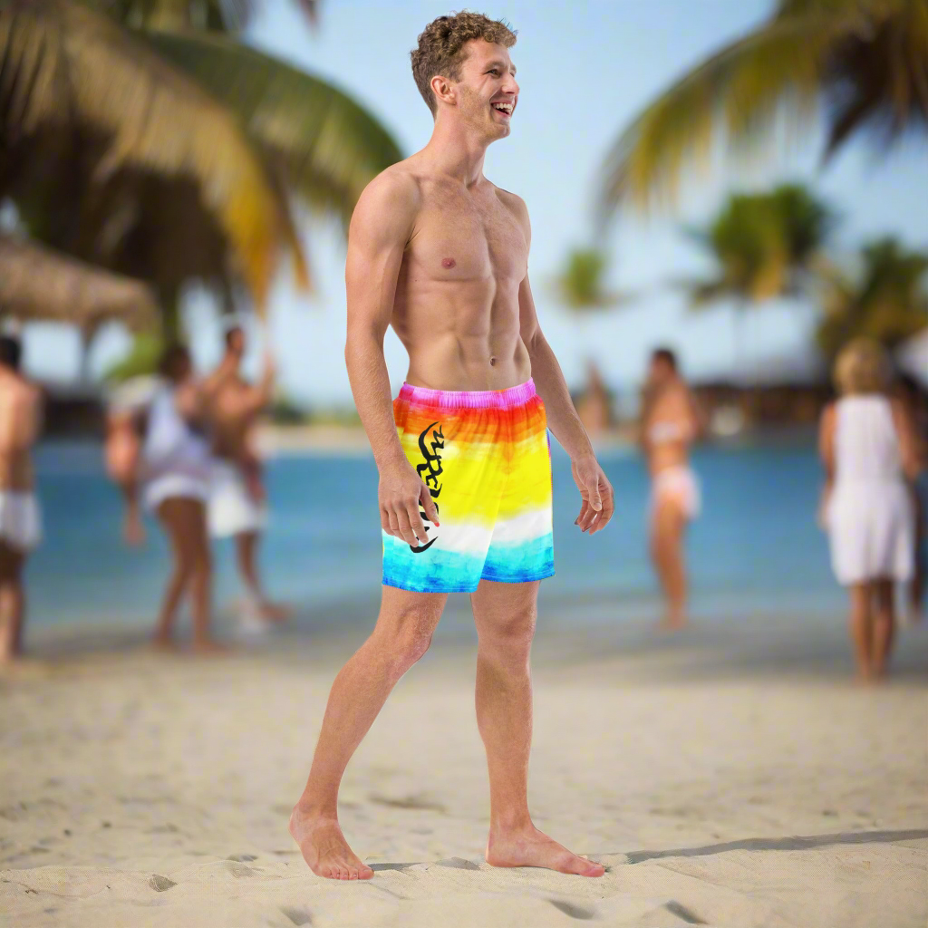 URCHIN Swimwear. 'SUNSET BEACH' Unisex Recycled Swim Trunks. Choice of Sizes.