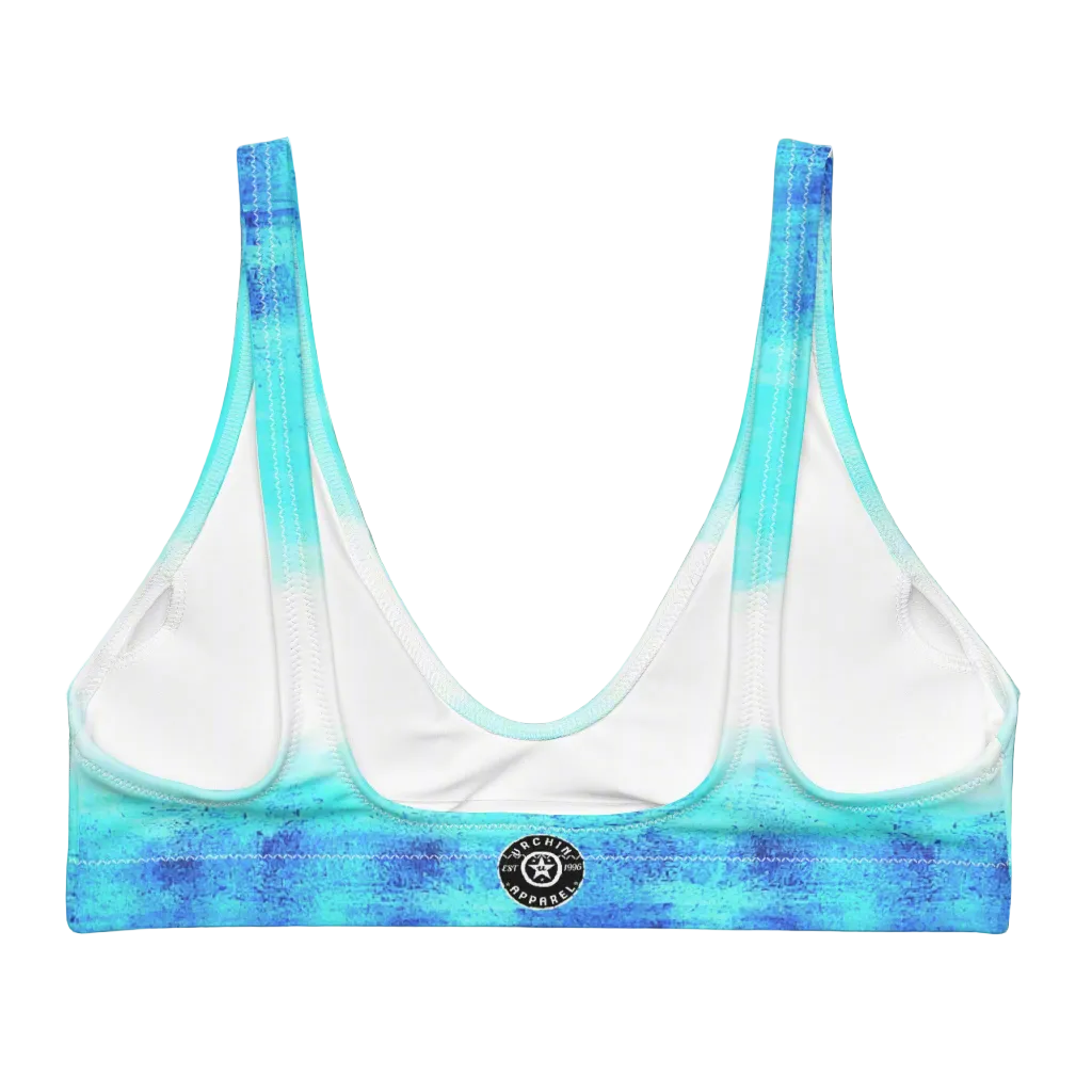 URCHIN- 'BLUE DREAM' Recycled padded bikini top. Choice of Sizes.