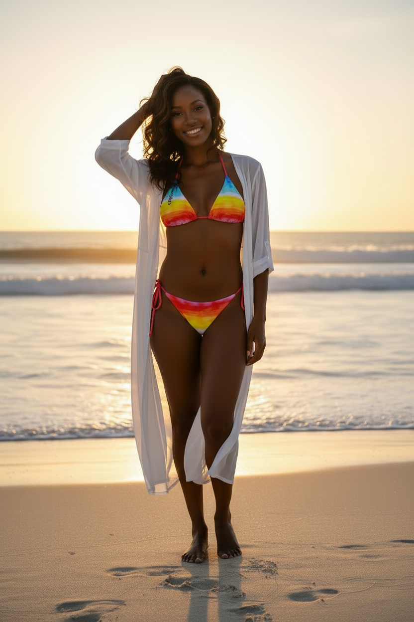 URCHIN 'SUNRISE BEACH' recycled string bikini.