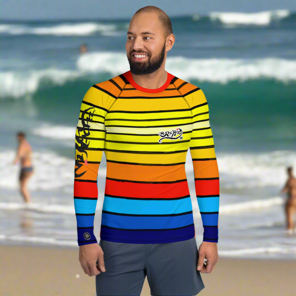 URCHIN Men's Swimwear. 'SUNRISE' Rash Guard. Choice of Sizes.