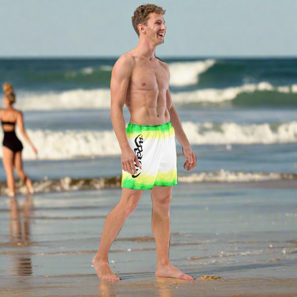 URCHIN Men's Swimwear 'WILD ISLAND' Recycled Swim Trunks. Choice of Sizes.