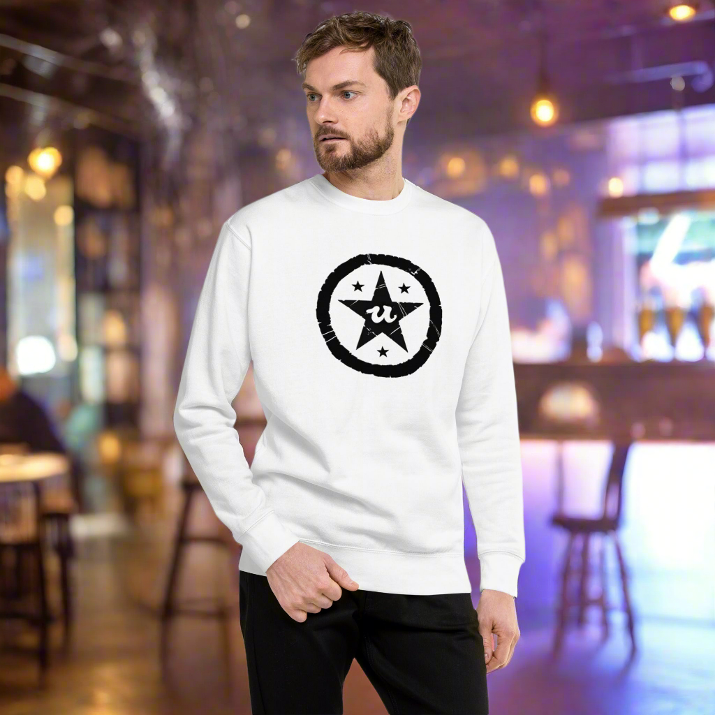 URCHIN Clothes 'U STAR' Black Logo. Premium Cotton Sweatshirt. Choice of Colours. Unisex.
