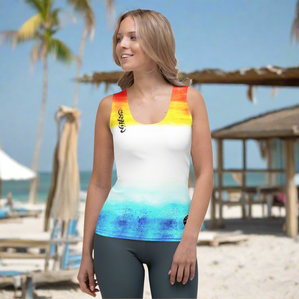 URCHIN Clothes & Swimwear. 'SUNSET BEACH' Womens Tank Top. Choice of Sizes.