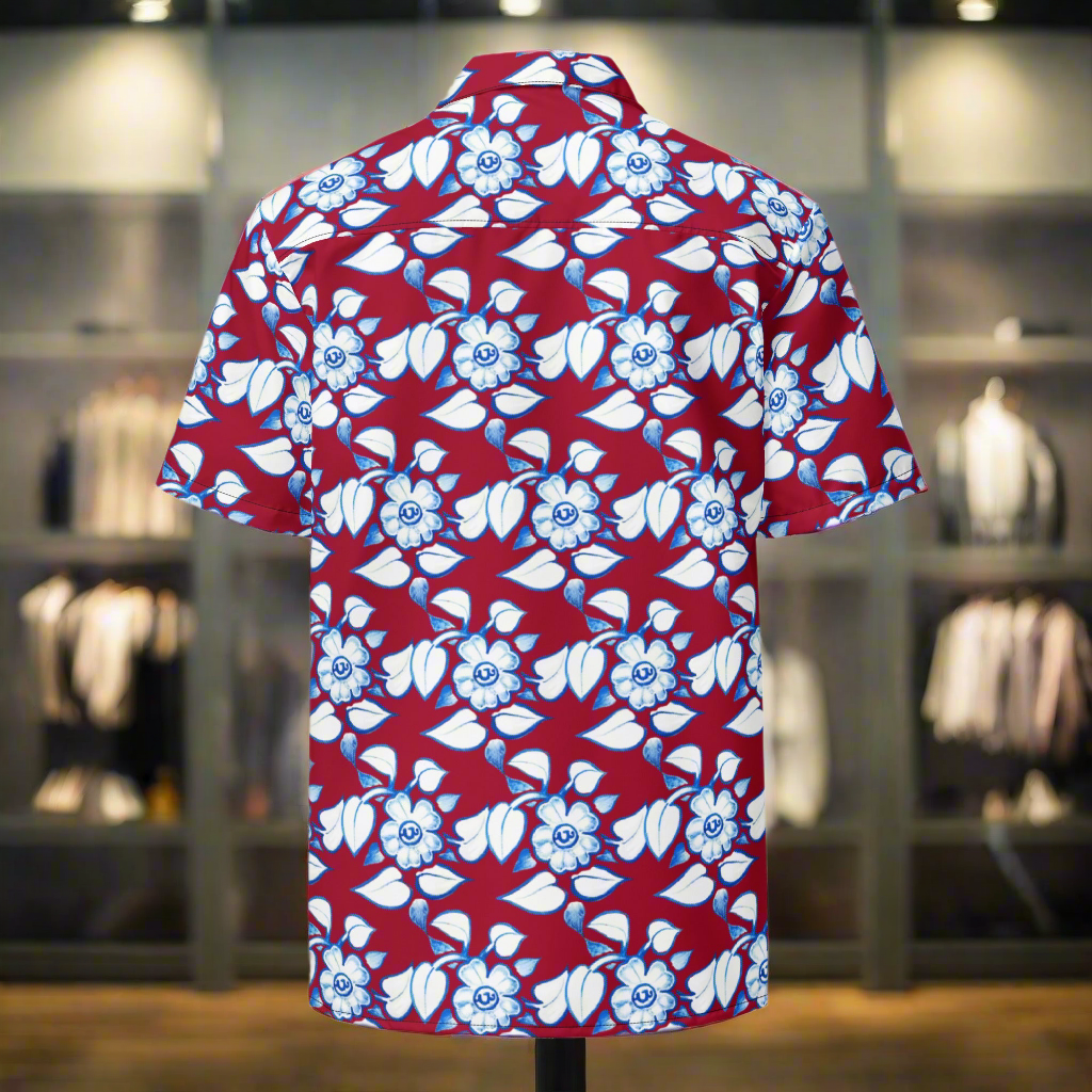 URCHIN 'U LILY' 'Grape( dark red) Unisex button shirt. Multiple Sizes.