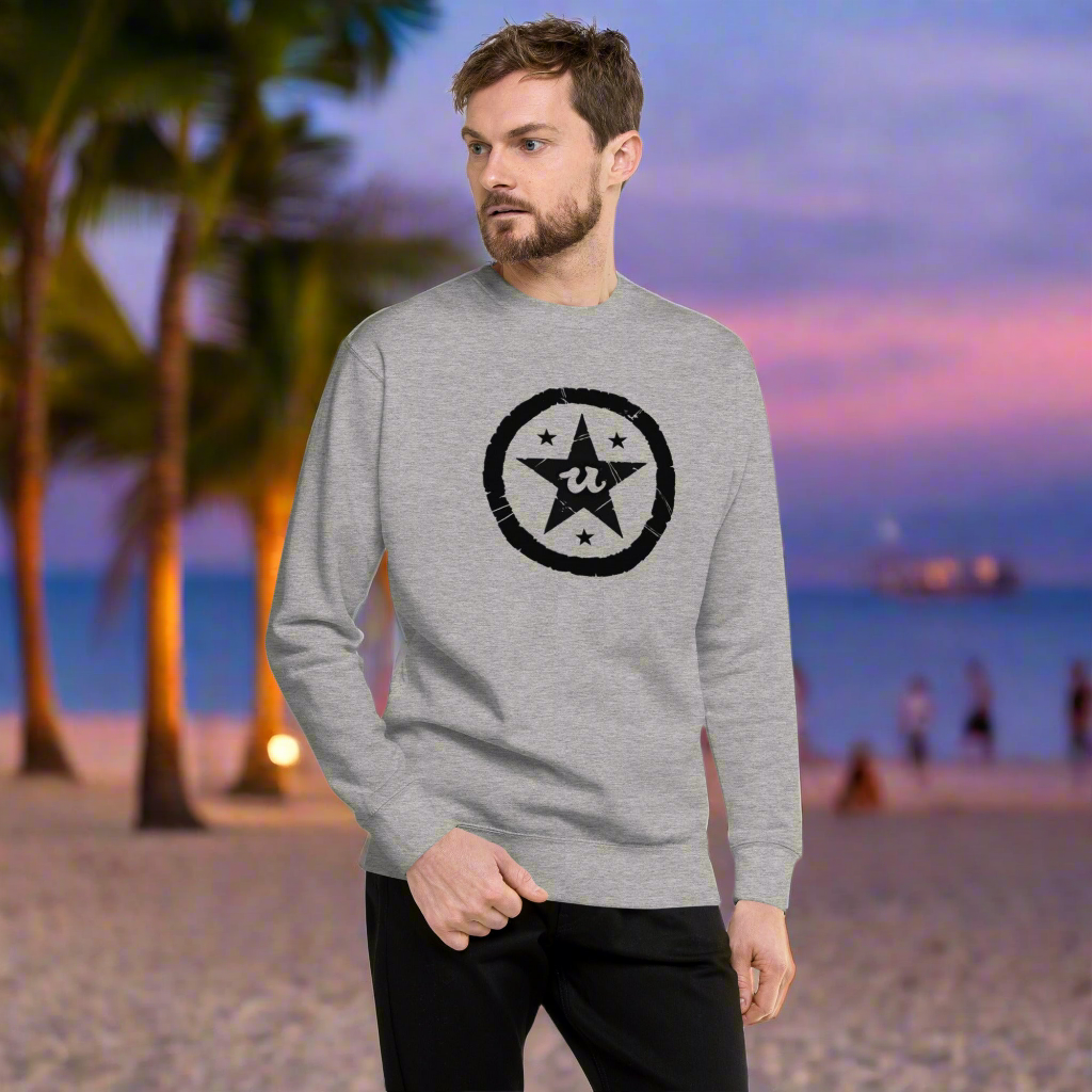URCHIN Clothes 'U STAR' Black Logo. Premium Cotton Sweatshirt. Choice of Colours. Unisex.