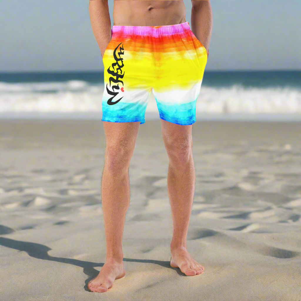 URCHIN Swimwear. 'SUNSET BEACH' Unisex Recycled Swim Trunks. Choice of Sizes.