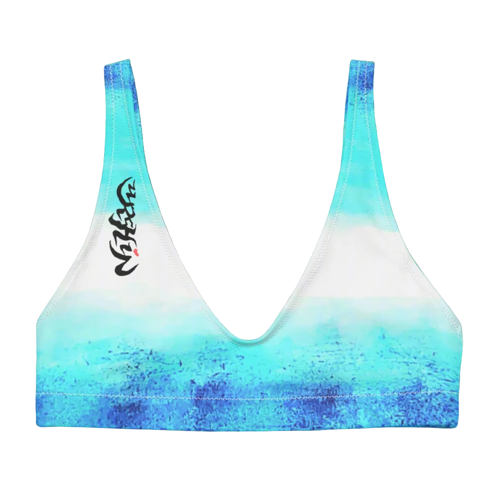 URCHIN- 'BLUE DREAM' Recycled padded bikini top. Choice of Sizes.