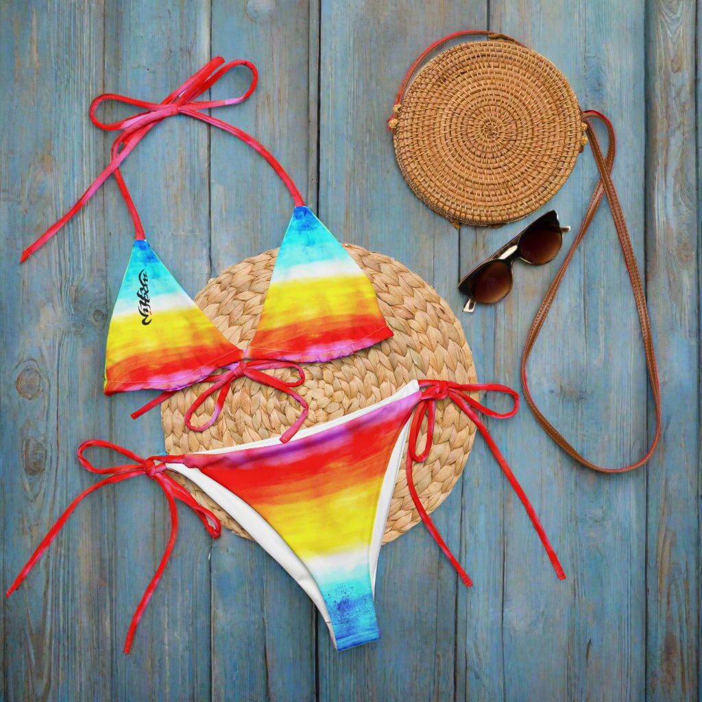 URCHIN Clothes & Swimwear. 'SUNRISE BEACH' recycled string bikini. Choice of Sizes.