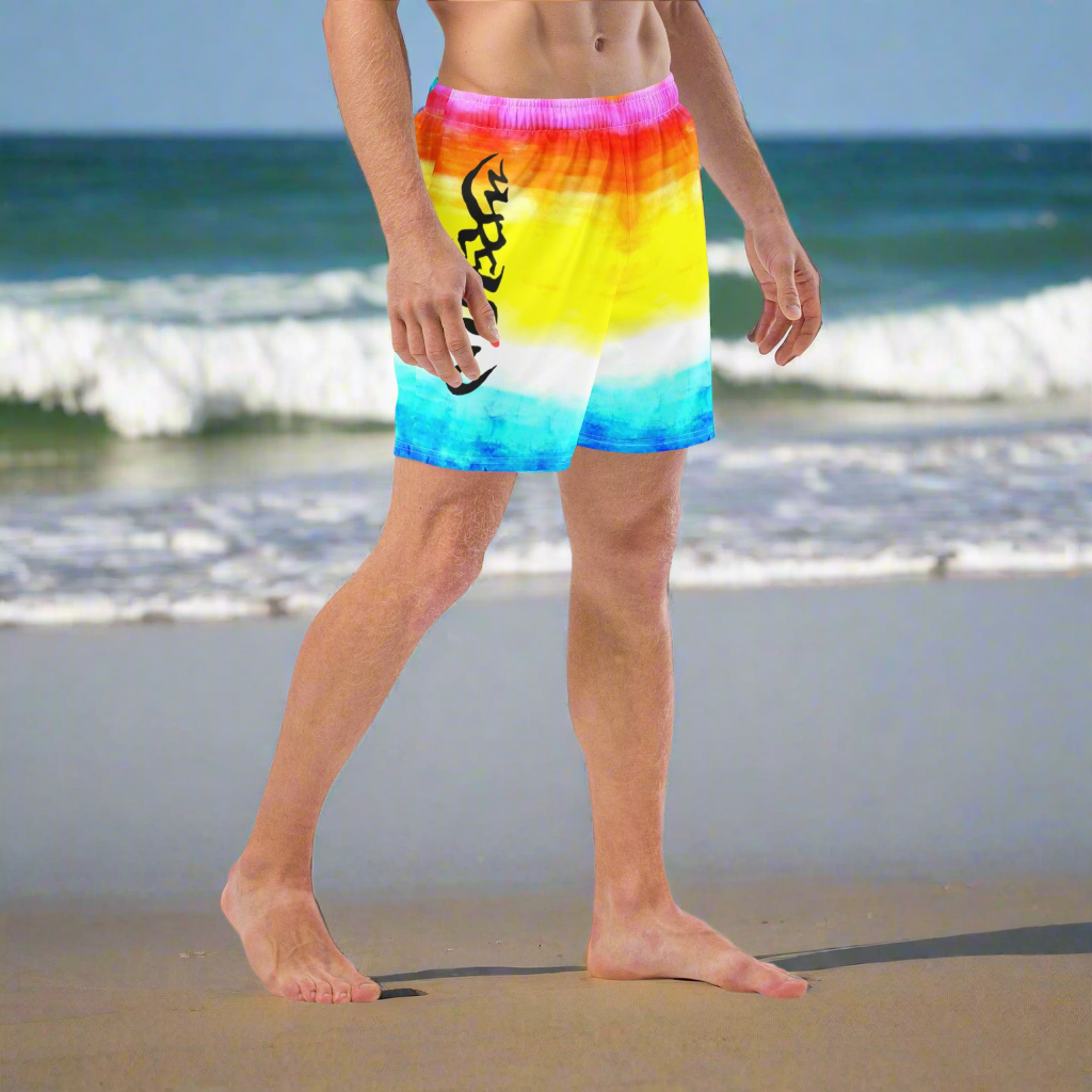 URCHIN Swimwear. 'SUNSET BEACH' Unisex Recycled Swim Trunks. Choice of Sizes.