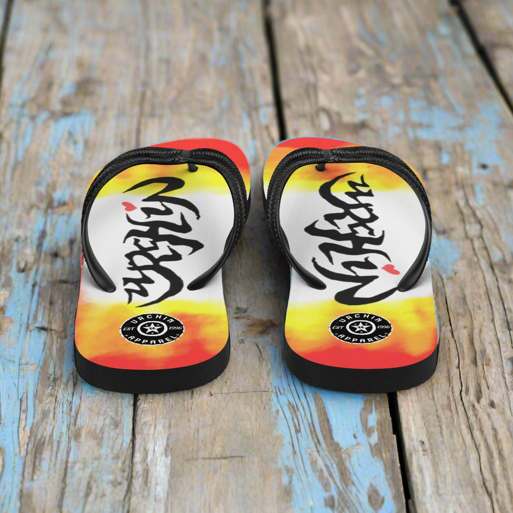 URCHIN Footwear. 'FLAME' Unisex Flip-Flops. Choice of Sizes.