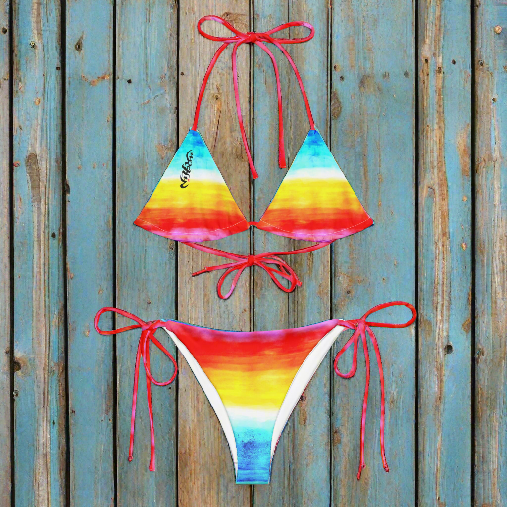 URCHIN Clothes & Swimwear. 'SUNRISE BEACH' recycled string bikini. Choice of Sizes.