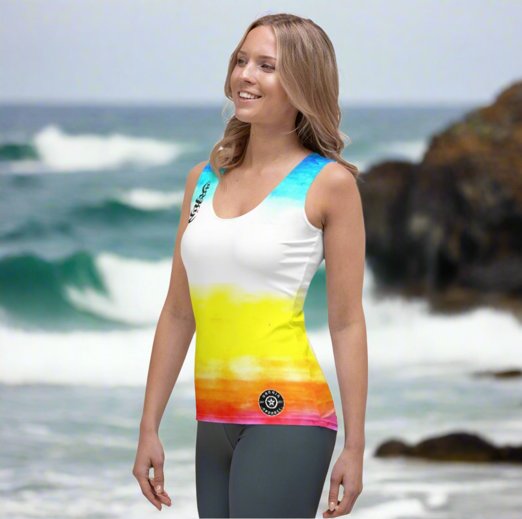 URCHIN Clothes & Swimwear. 'SUNRISE BEACH' Womens Tank Top. Choice of Sizes.