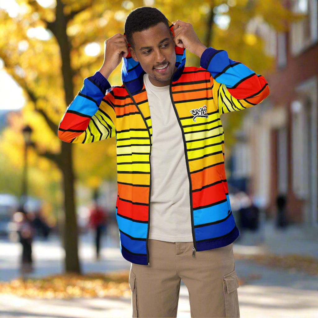 URCHIN Clothes & Sportswear 'SUNRISE' Mens/Unisex Windbreaker. Choice of Trim & Sizes.