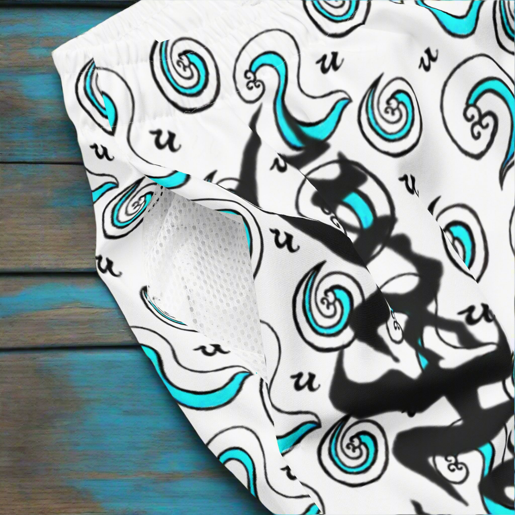 URCHIN 'U SEA' Unisex Recycled Swim Board Shorts.