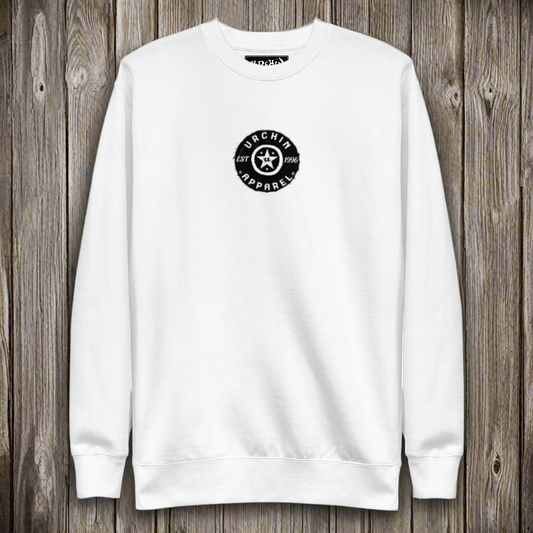 URCHIN Clothes - 'Urchin Apparel U Star' B & W Logo. Choice of Light Colours. Unisex Premium Sweatshirt