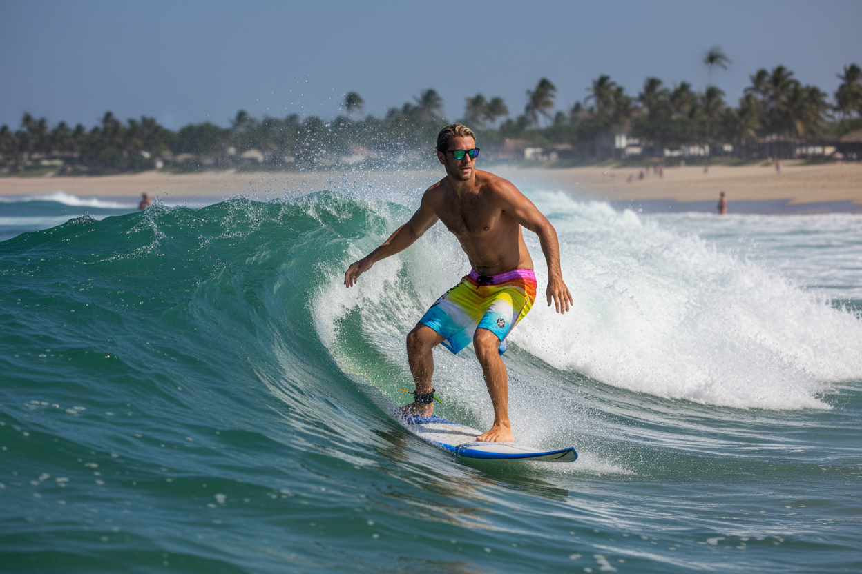 URCHIN 'SUNSET BEACH' Unisex Recycled Swim Board Shorts.
