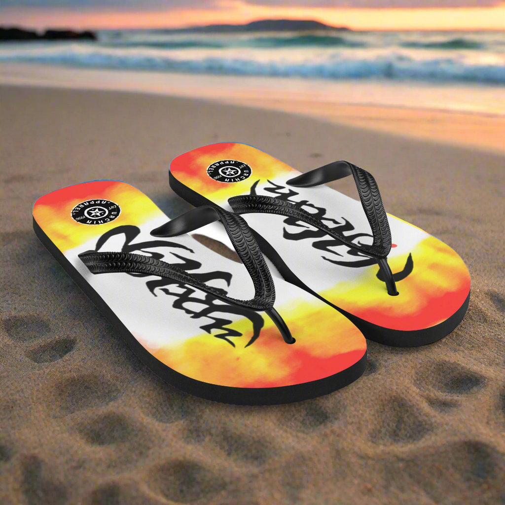 URCHIN Footwear. 'FLAME' Unisex Flip-Flops. Choice of Sizes.