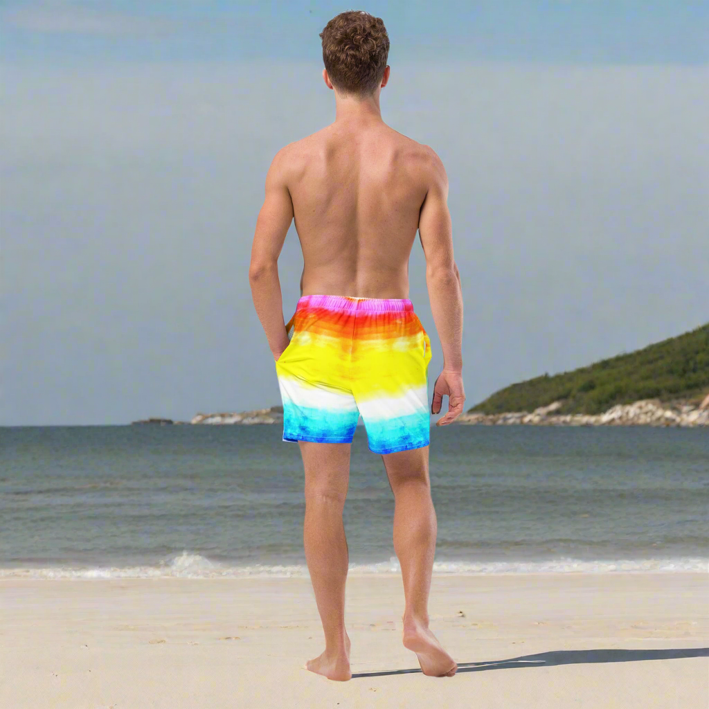 URCHIN Swimwear. 'SUNSET BEACH' Unisex Recycled Swim Trunks. Choice of Sizes.