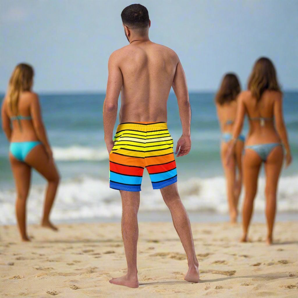URCHIN Men's Swimwear. 'SUNRISE' Unisex Recycled Swim Board Shorts. Choice of Sizes.