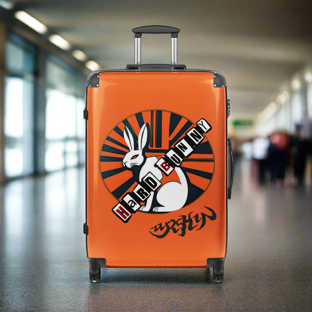 URCHIN 'Hard Bunny' Hard-shell Wheeled Suitcase. Choice of 3 Sizes. Orange