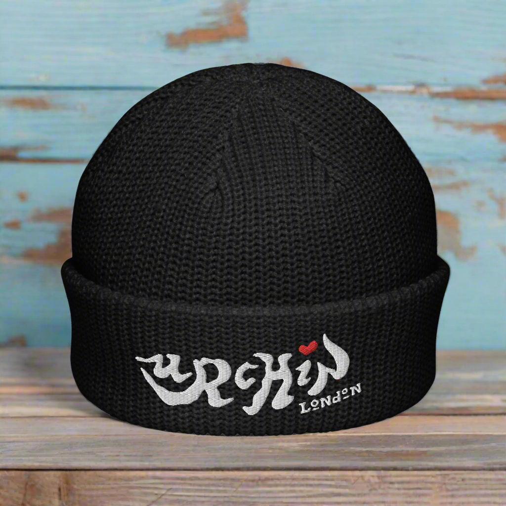 URCHIN- MINI BEANIE Embrodiered 'URCHIN LONDON'. Teens & Kids. One Size. Choice of Colours.