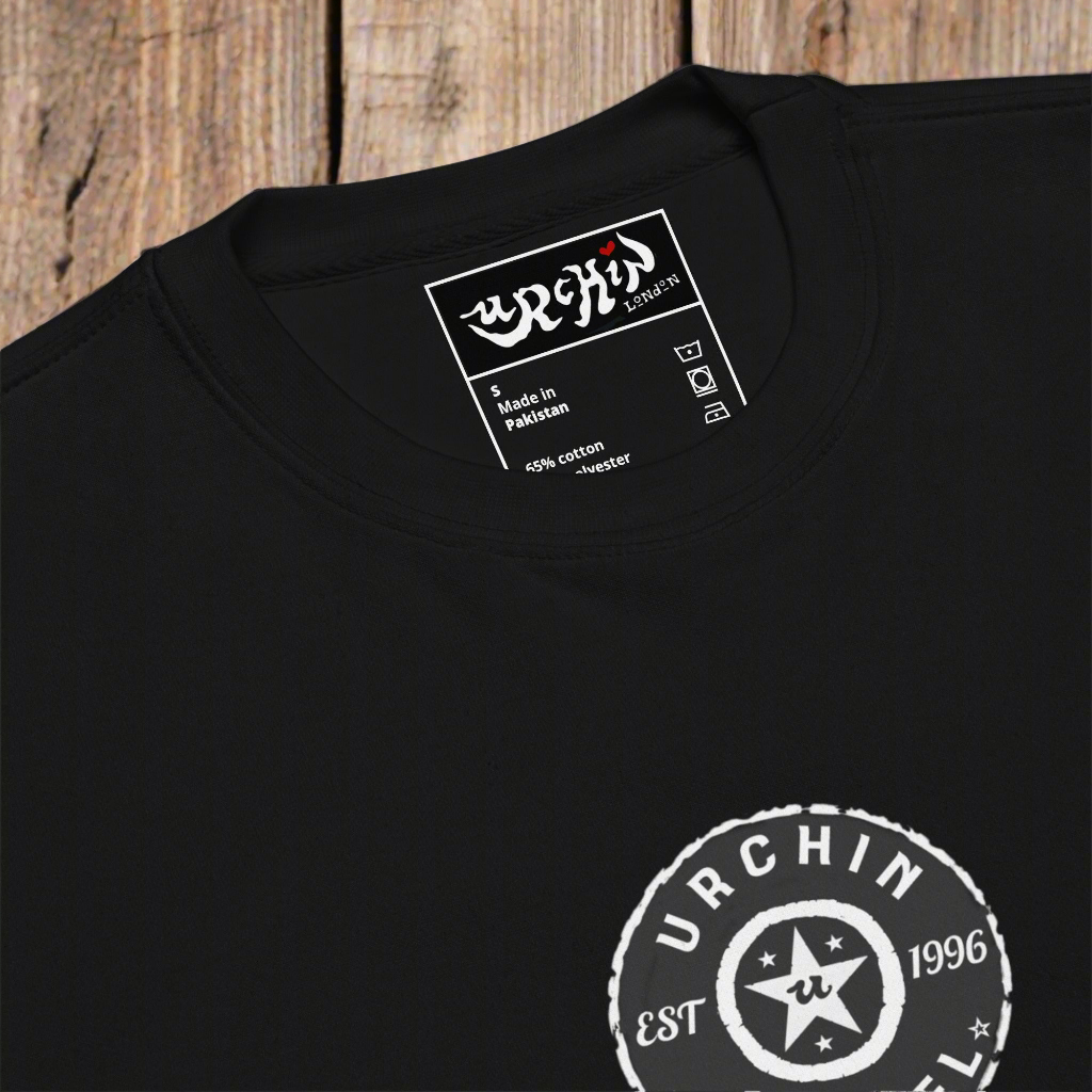 URCHIN Clothes - 'Urchin Apparel U Star' B &W Logo. Choice of Dark Colours. Unisex Premium Sweatshirt