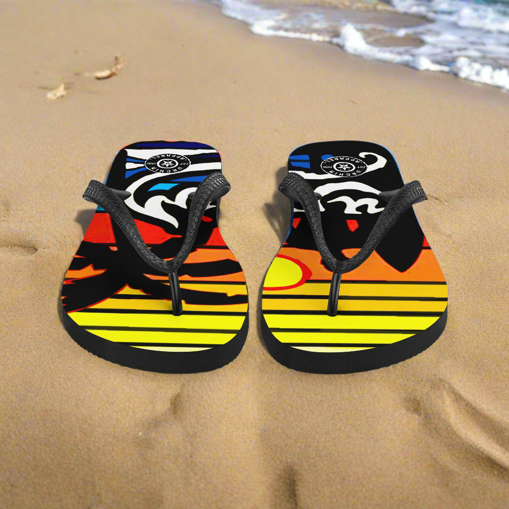 URCHIN Footwear.  'SURFER SUNRISE' Flip-Flops. Choice of 3 Sizes.