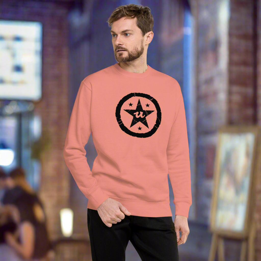 URCHIN Clothes 'U STAR' Black Logo. Premium Cotton Sweatshirt. Choice of Colours. Unisex.