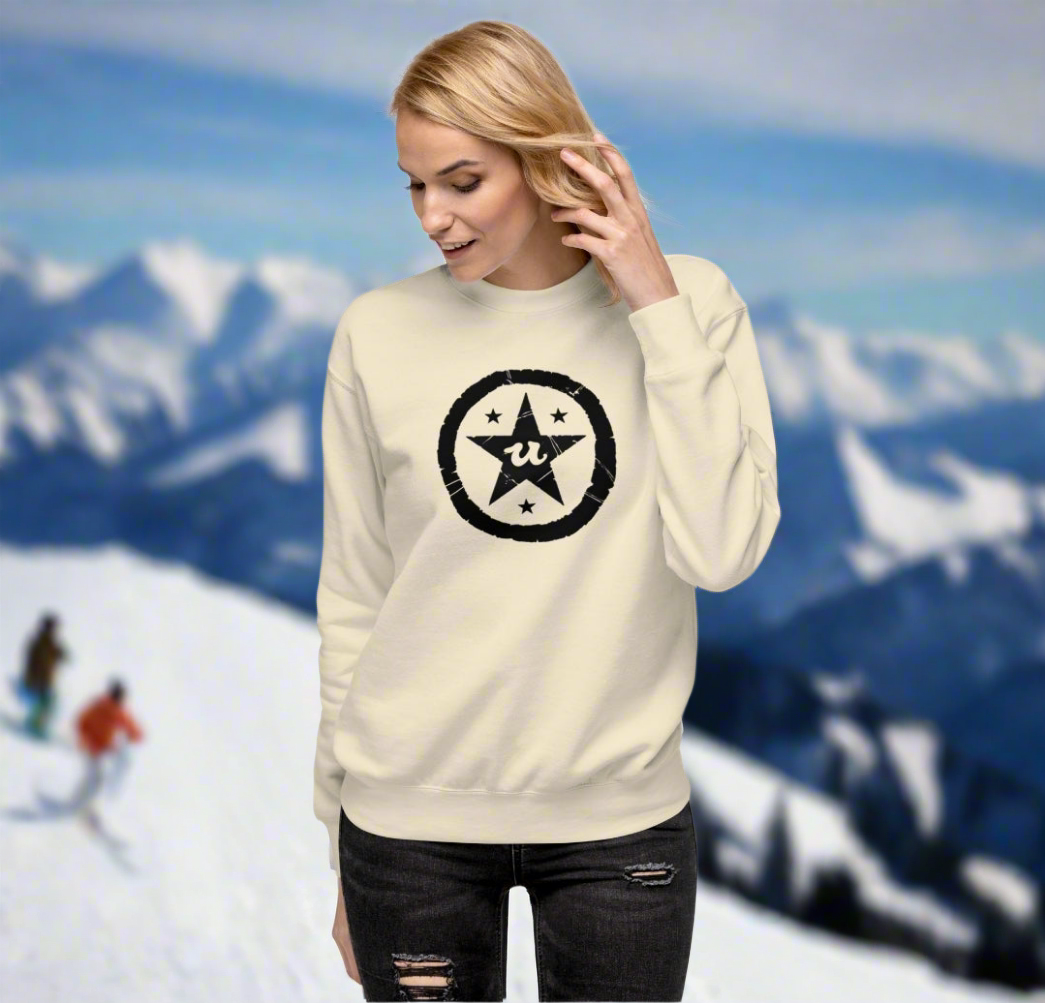 URCHIN Clothes 'U STAR' Black Logo. Premium Cotton Sweatshirt. Choice of Colours. Unisex.