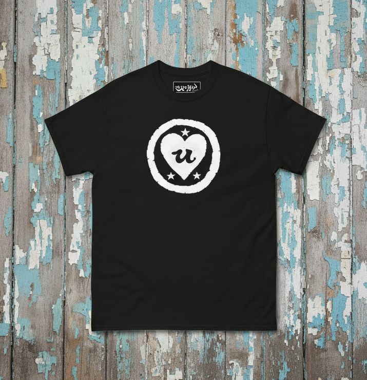 URCHIN-'LOVE U' White Logo. Cotton T Shirt. Choice of Colours. Unisex
