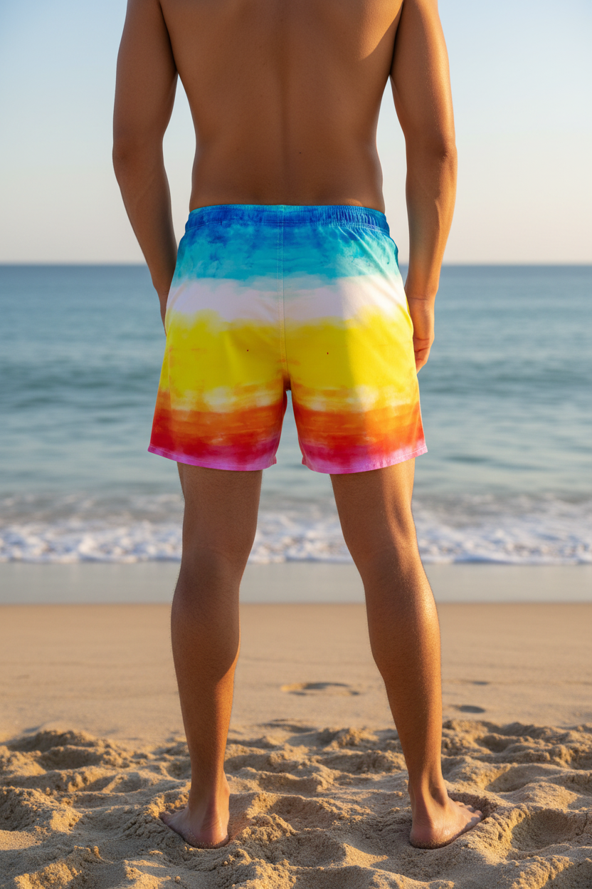 URCHIN 'SUNRISE BEACH' Unisex Recycled Swim Board Shorts.